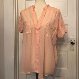 Peach Gimmicks Sheer Top